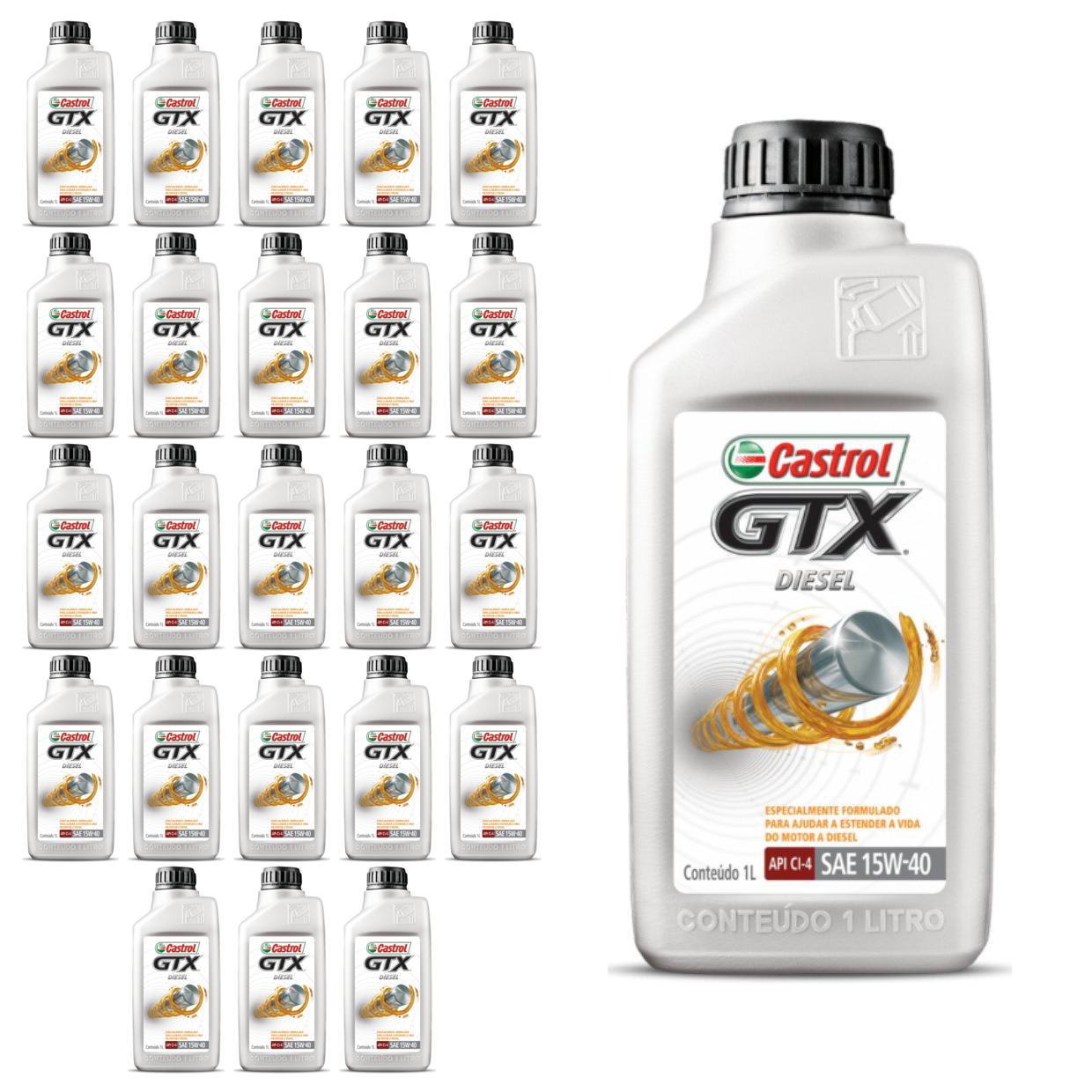Kit c/ 24L Óleo de Motor GTX Diesel 15W40 - 3394863 - Castrol - (1)