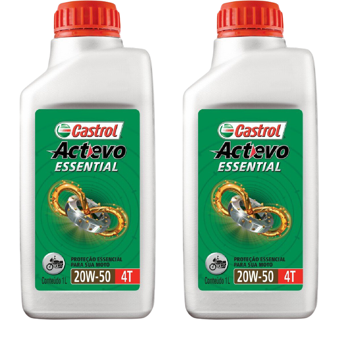 Kit 2 Litros Óleo Motor Moto Actevo Essential 20W50 Api Sl Mineral - Castrol - 3419247 - (1)