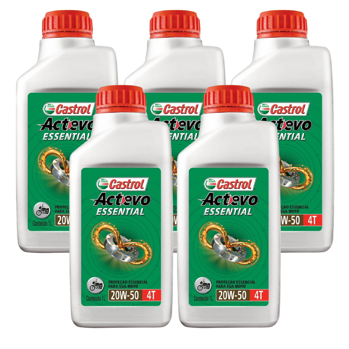 Kit 5 Litros Óleo Motor Moto Actevo Essential 20W50 Api Sl Mineral - Castrol - 3419247 - (1)