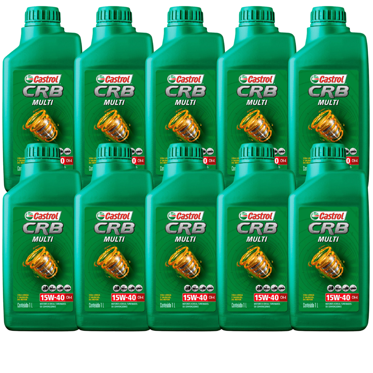 Kit 10 Litros Óleo Motor Crb Multi 15W40 Ch-4 Mineral - Castrol - 3427870 - (1)