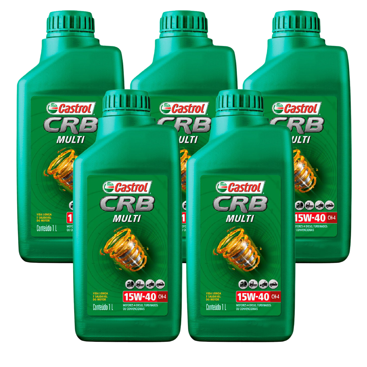 Kit 5 Litros Óleo Motor Crb Multi 15W40 Ch-4 Mineral - Castrol - 3427870 - (1)