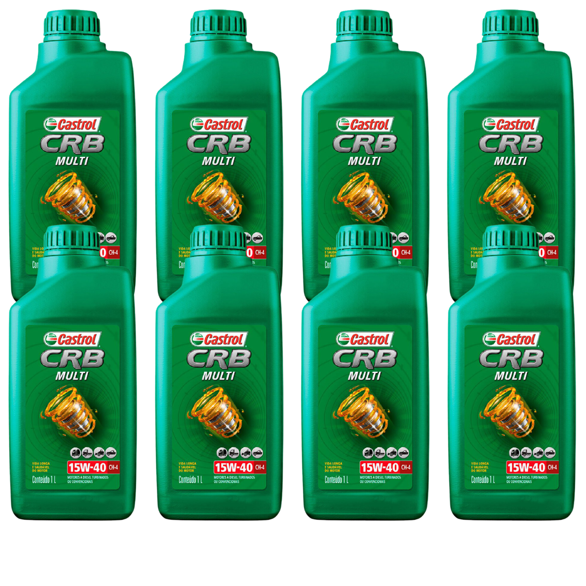 Kit 8 Litros Óleo Motor Crb Multi 15W40 Ch-4 Mineral - Castrol - 3427870 - (1)