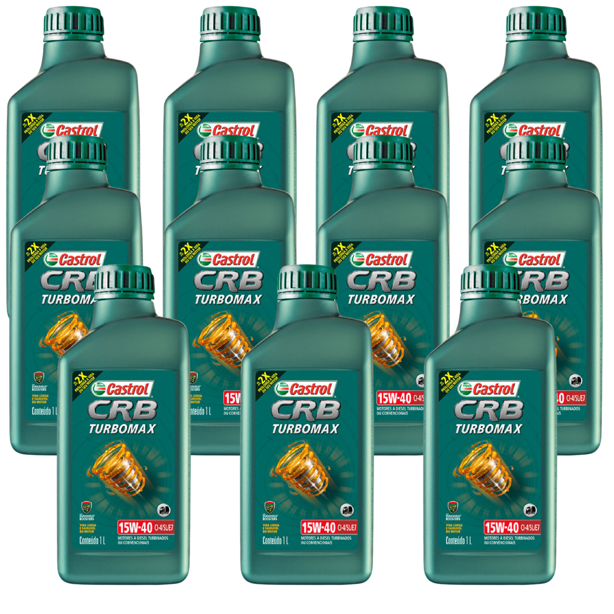 Kit 11 Litros Óleo Motor Crb Turbomax 15W40 Ci-4/Sl/E7 Mineral - Castrol - 3425005 - (1)