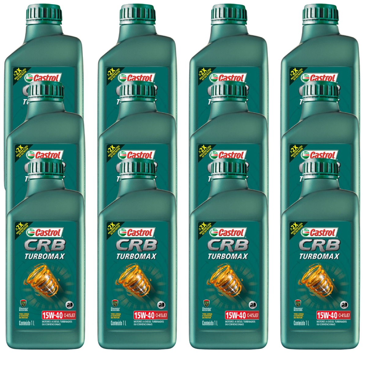 Kit 12 Litros Óleo Motor Crb Turbomax 15W40 Ci-4/Sl/E7 Mineral - Castrol - 3425005 - (1)