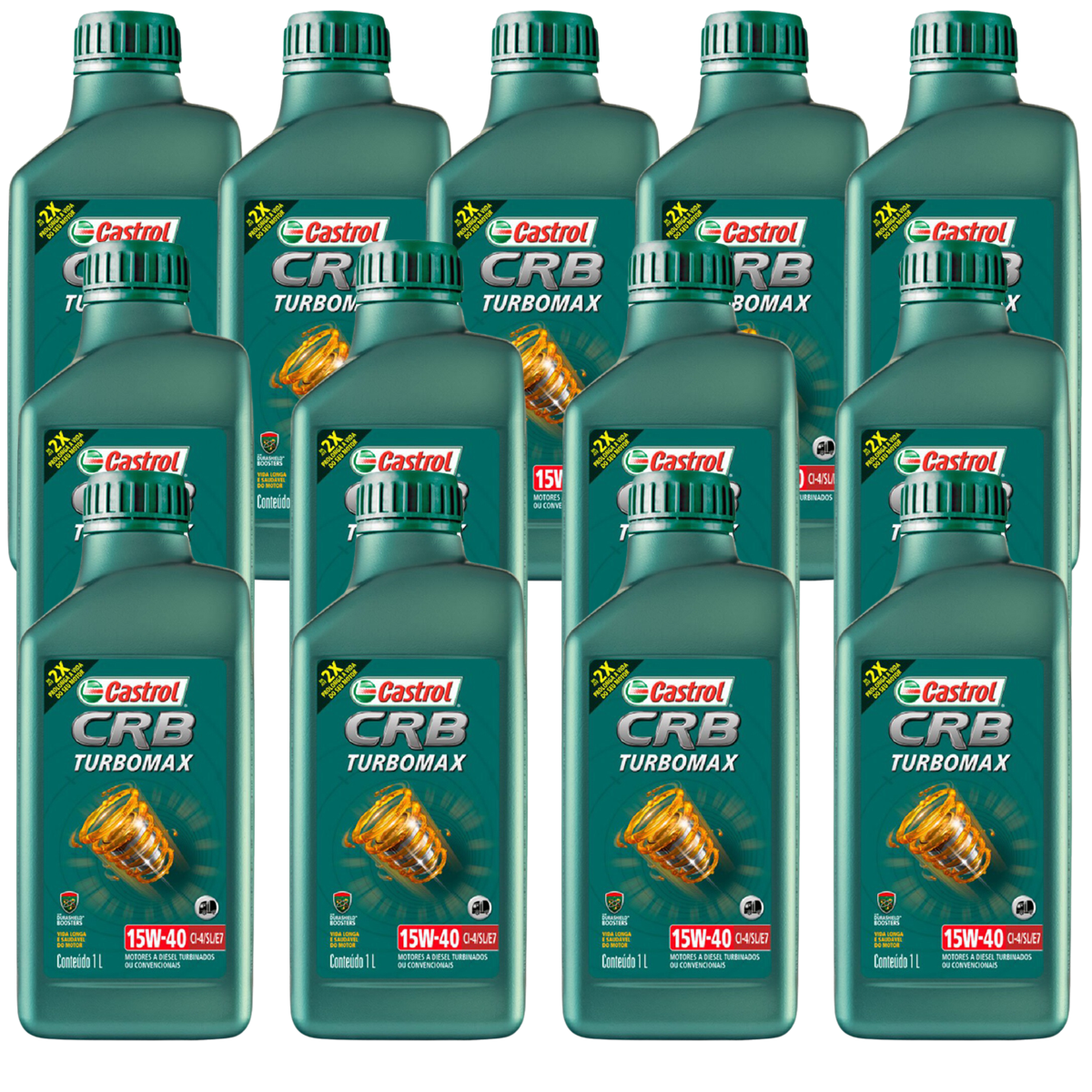 Kit 13 Litros Óleo Motor Crb Turbomax 15W40 Ci-4/Sl/E7 Mineral - Castrol - 3425005 - (1)