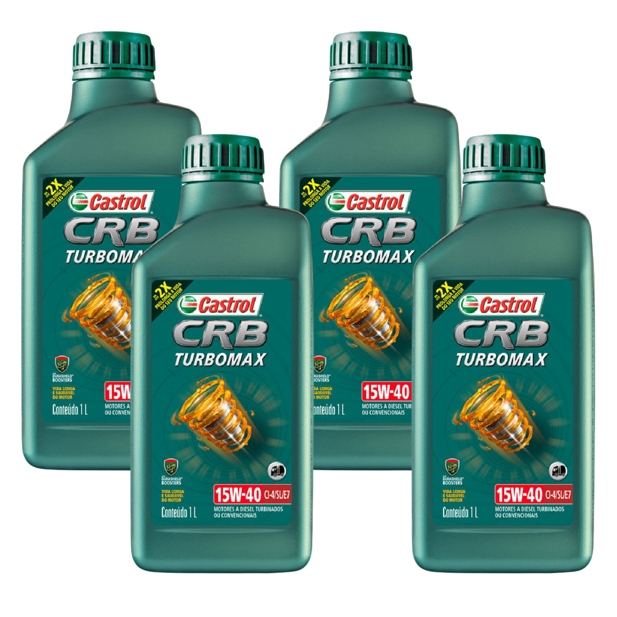Kit 4 Litros Óleo Motor Crb Turbomax 15W40 Ci-4/Sl/E7 Mineral - Castrol - 3425005 - (1)