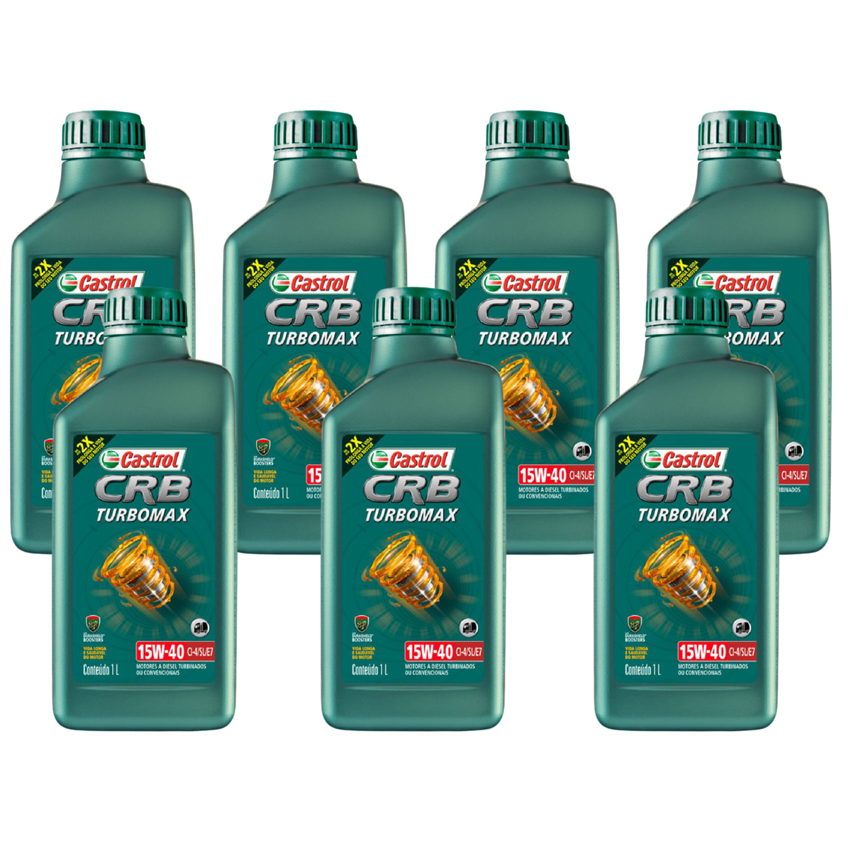 Kit 7 Litros Óleo Motor Crb Turbomax 15W40 Ci-4/Sl/E7 Mineral - Castrol - 3425005 - (1)