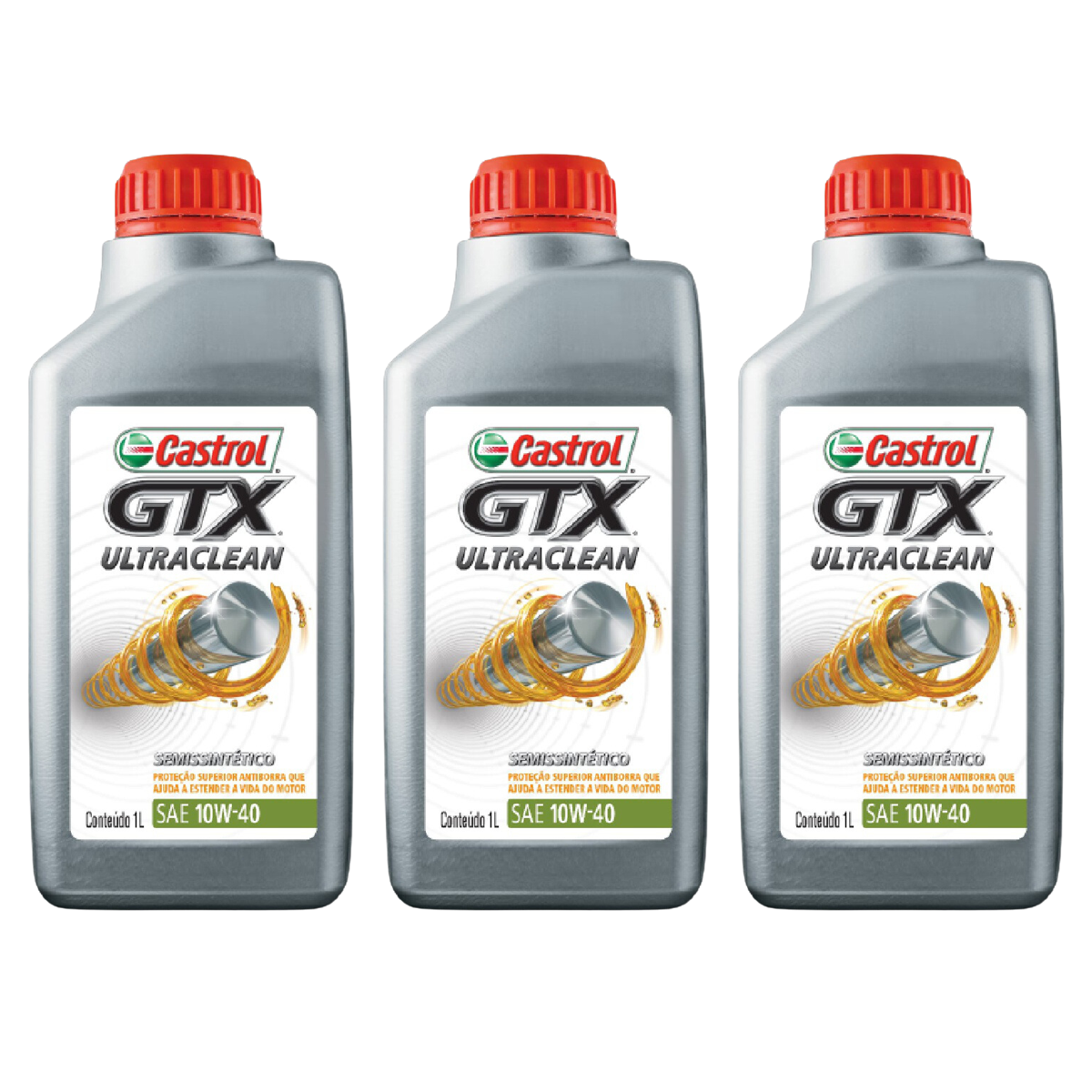 Kit 3 Litros Óleo Motor Gtx 10W40 Api Sn Semissintético - Castrol - 3436727 - (1)