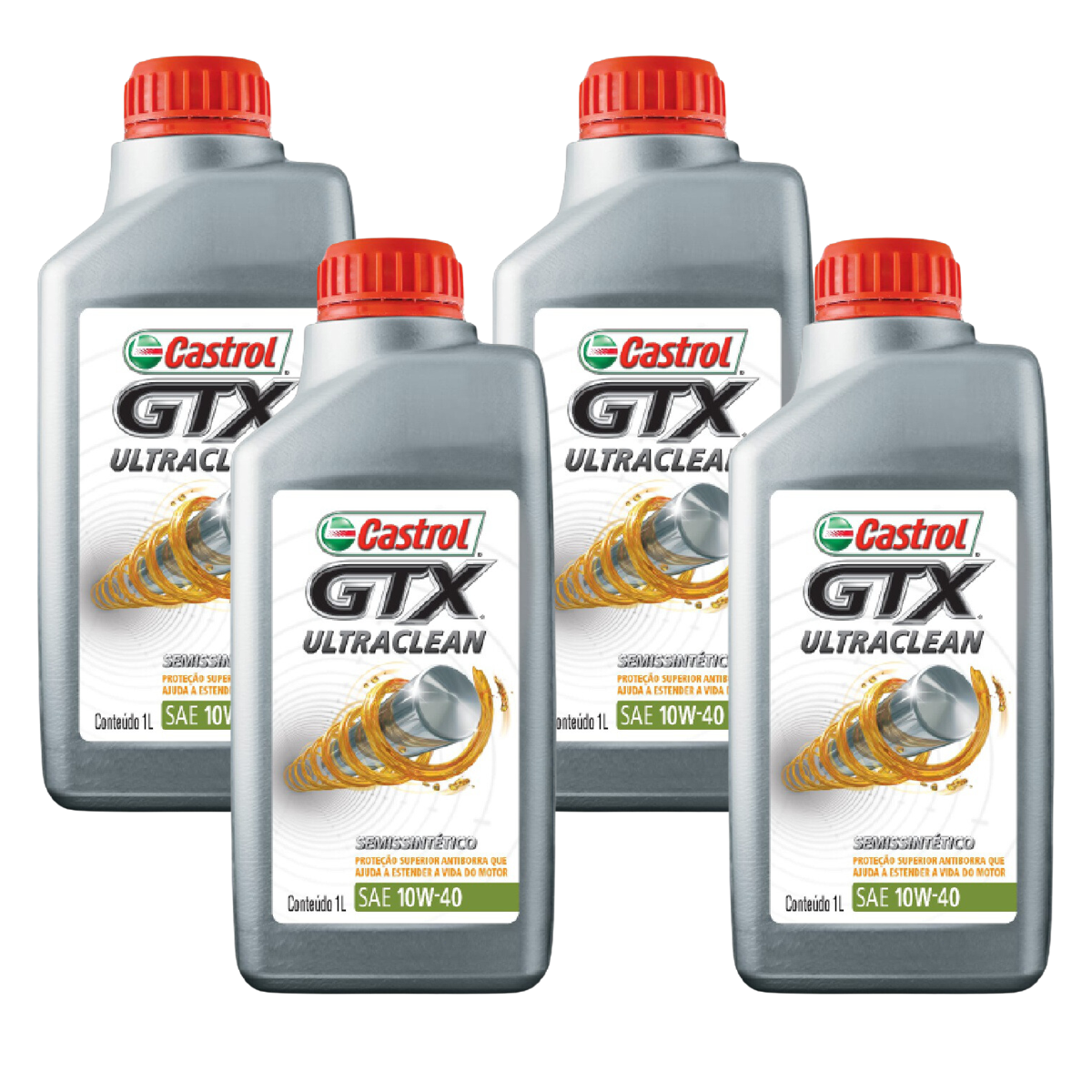 Kit 4 Litros Óleo Motor Gtx 10W40 Api Sn Semissintético - Castrol - 3436727 - (1)