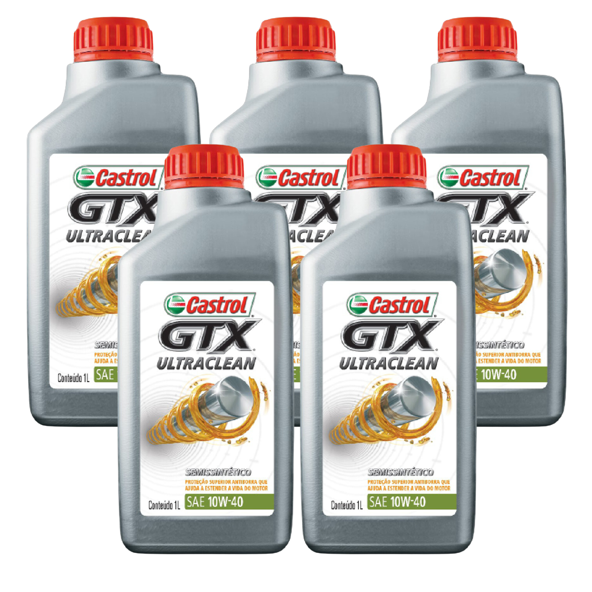 Kit 5 Litros Óleo Motor Gtx 10W40 Api Sn Semissintético - Castrol - 3436727 - (1)