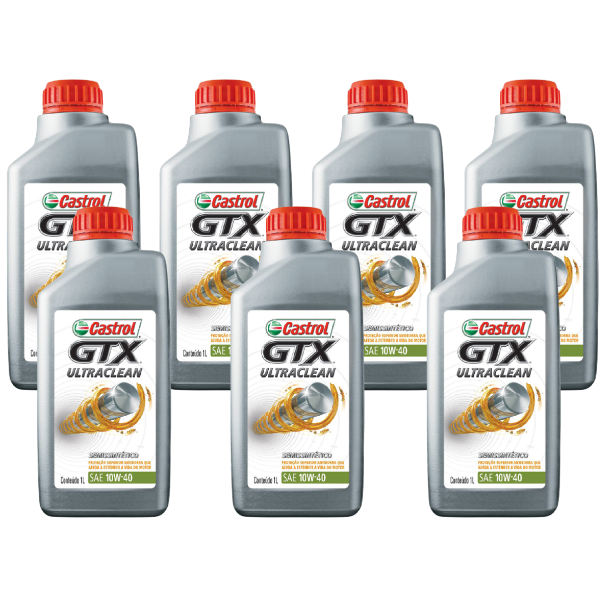Kit 7 Litros Óleo Motor Gtx 10W40 Api Sn Semissintético - Castrol - 3436727 - (1)