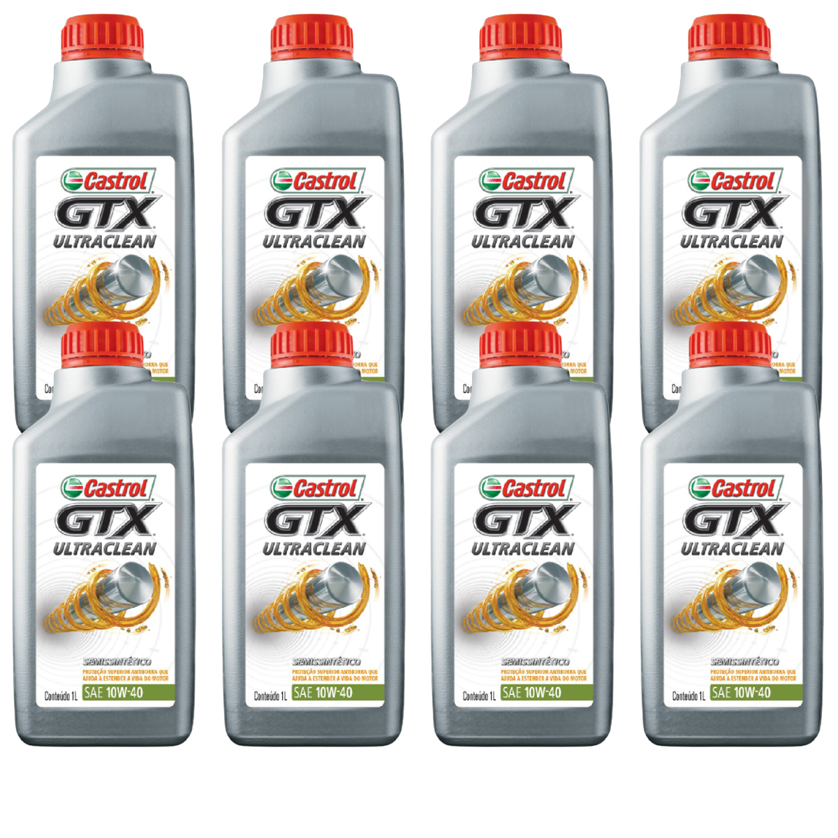 Kit 8 Litros Óleo Motor Gtx 10W40 Api Sn Semissintético - Castrol - 3436727 - (1)