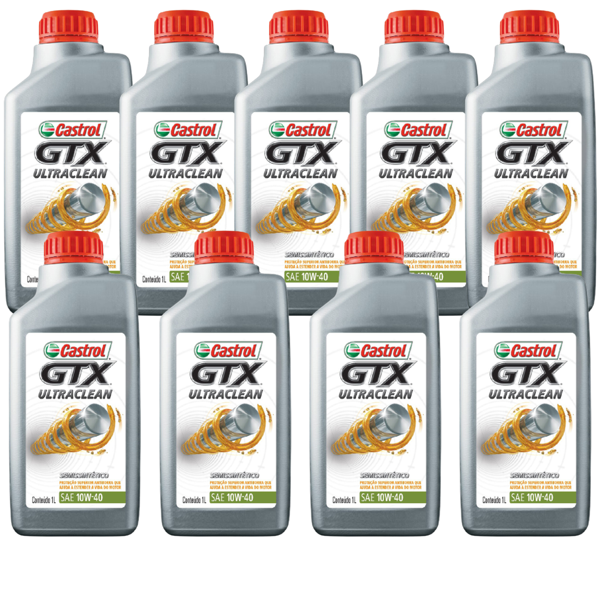 Kit 9 Litros Óleo Motor Gtx 10W40 Api Sn Semissintético - Castrol - 3436727 - (1)