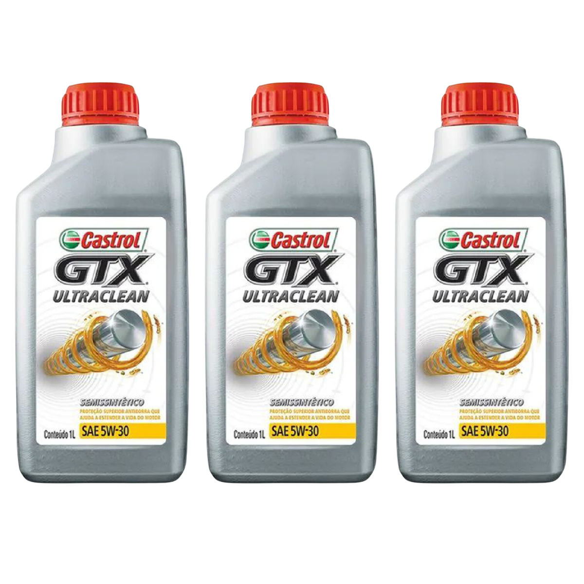 Kit 3 Litros Óleo Motor Gtx 5W30 Api Sn Semissintético - Castrol - 3435995 - (1)