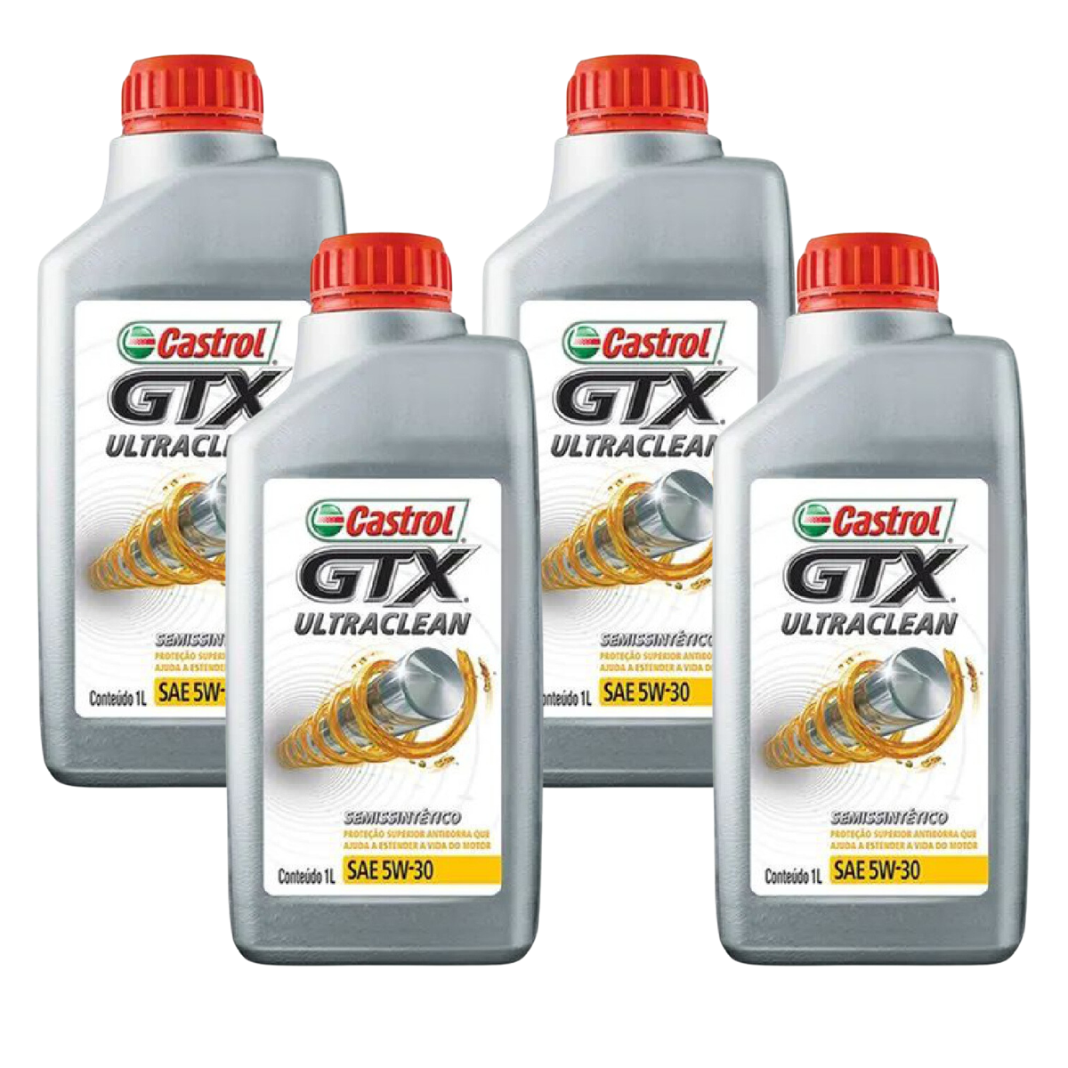 Kit 4 Litros Óleo Motor Gtx 5W30 Api Sn Semissintético - Castrol - 3435995 - (1)