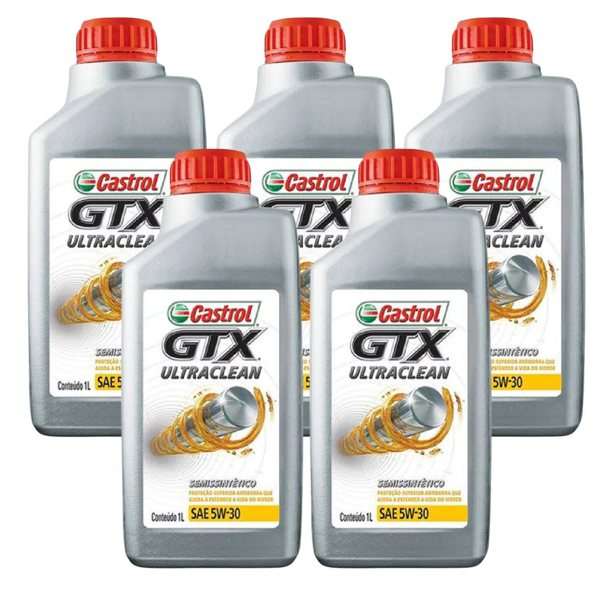 Kit 5 Litros Óleo Motor Gtx 5W30 Api Sn Semissintético - Castrol - 3435995 - (1)