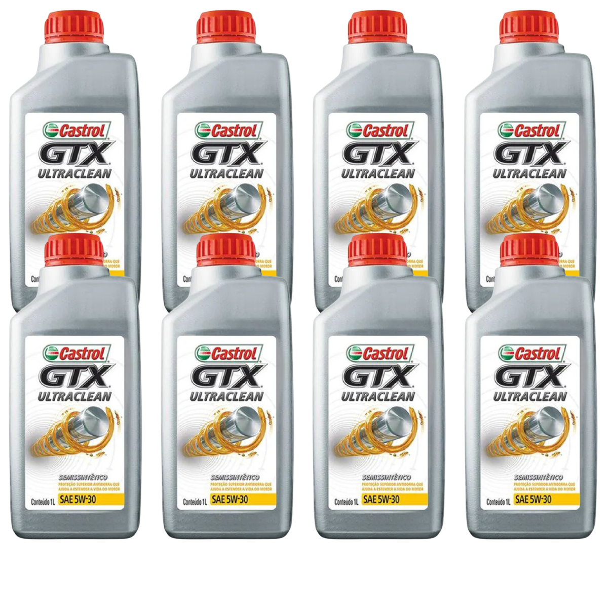 Kit 8 Litros Óleo Motor Gtx 5W30 Api Sn Semissintético - Castrol - 3435995 - (1)
