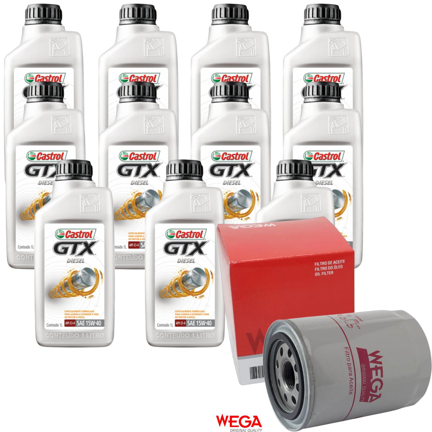 Kit Filtro e 11L Óleo Motor 15W40 GTX - Castrol / Wega - 3394863 / WO-670 - (1)