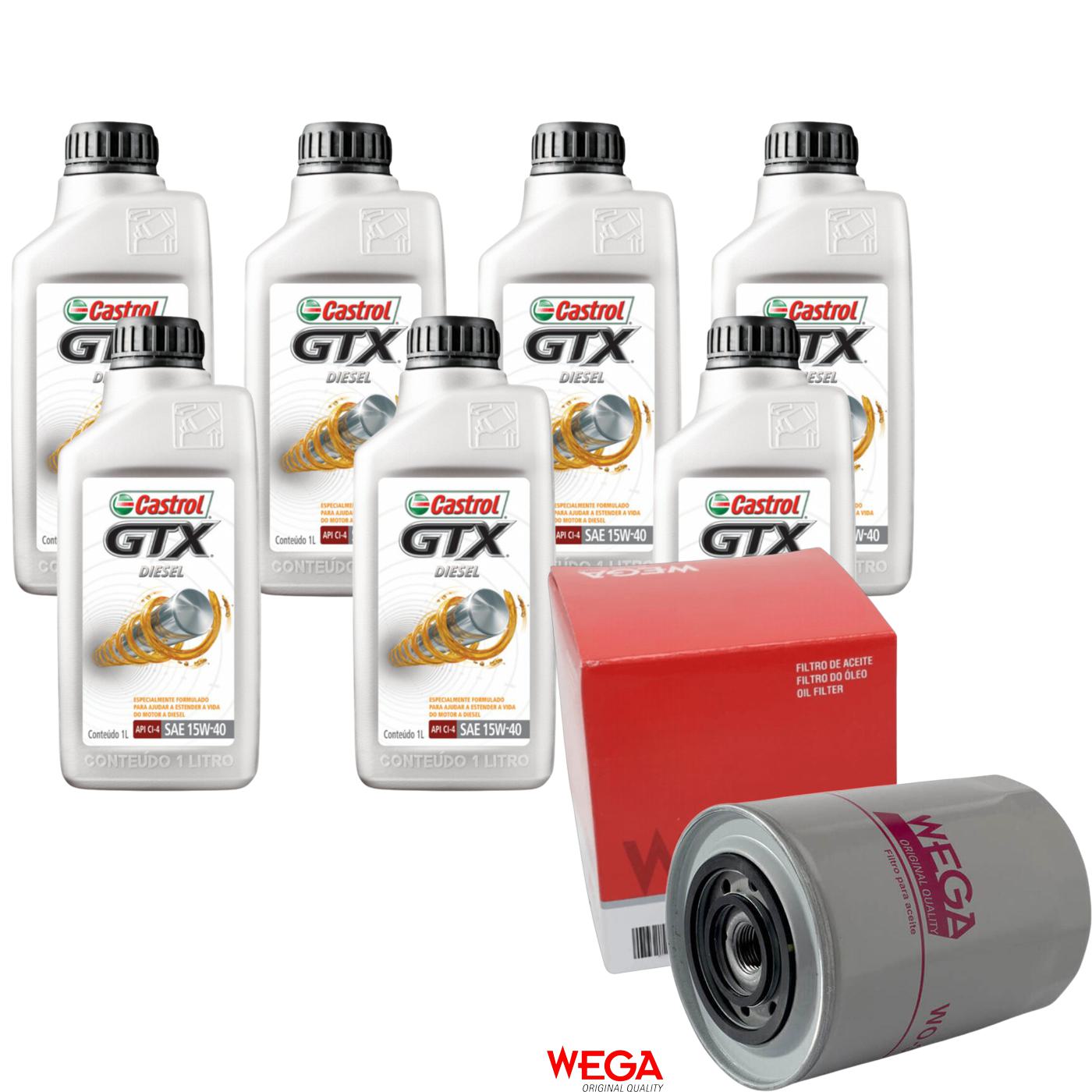 Kit Filtro e 7L Óleo Motor 15W40 GTX - Castrol / Wega - 3394863 / WO-330 - (1)