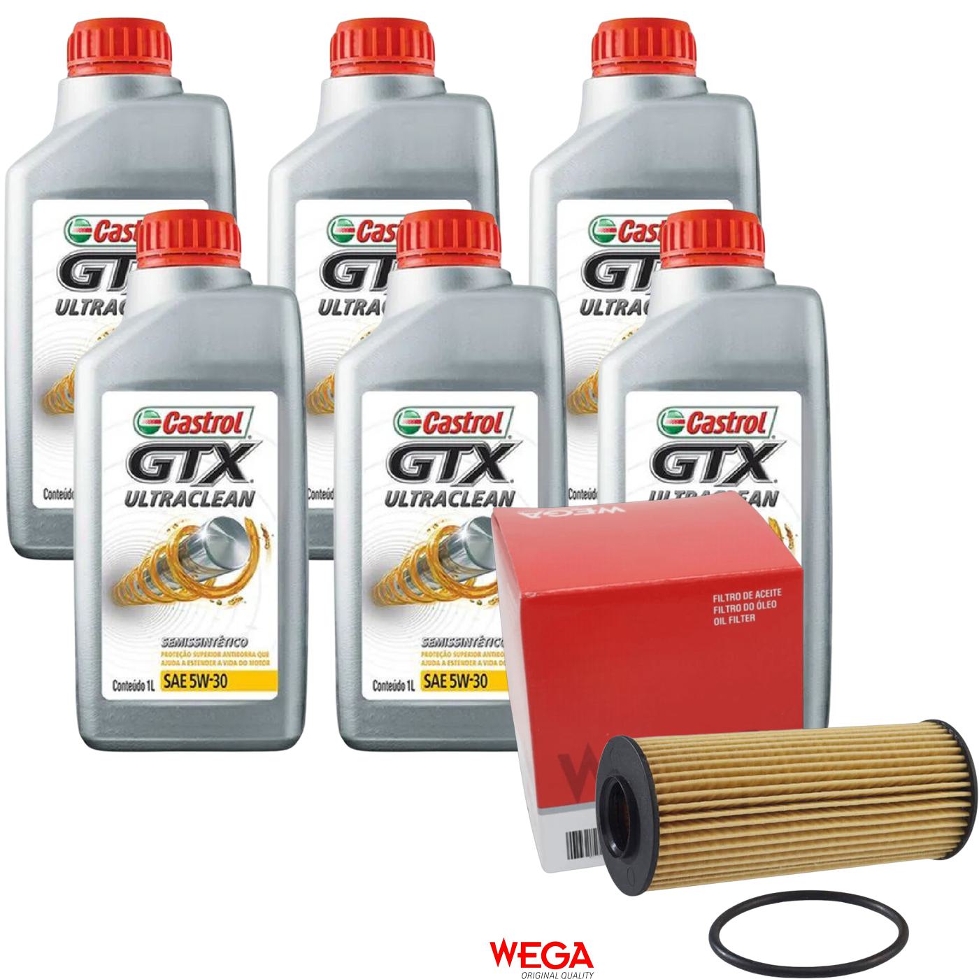 Kit Filtro e 6L Óleo Motor 5W30 GTX - Castrol / Wega - 3435995 / WOE-623 - (1)