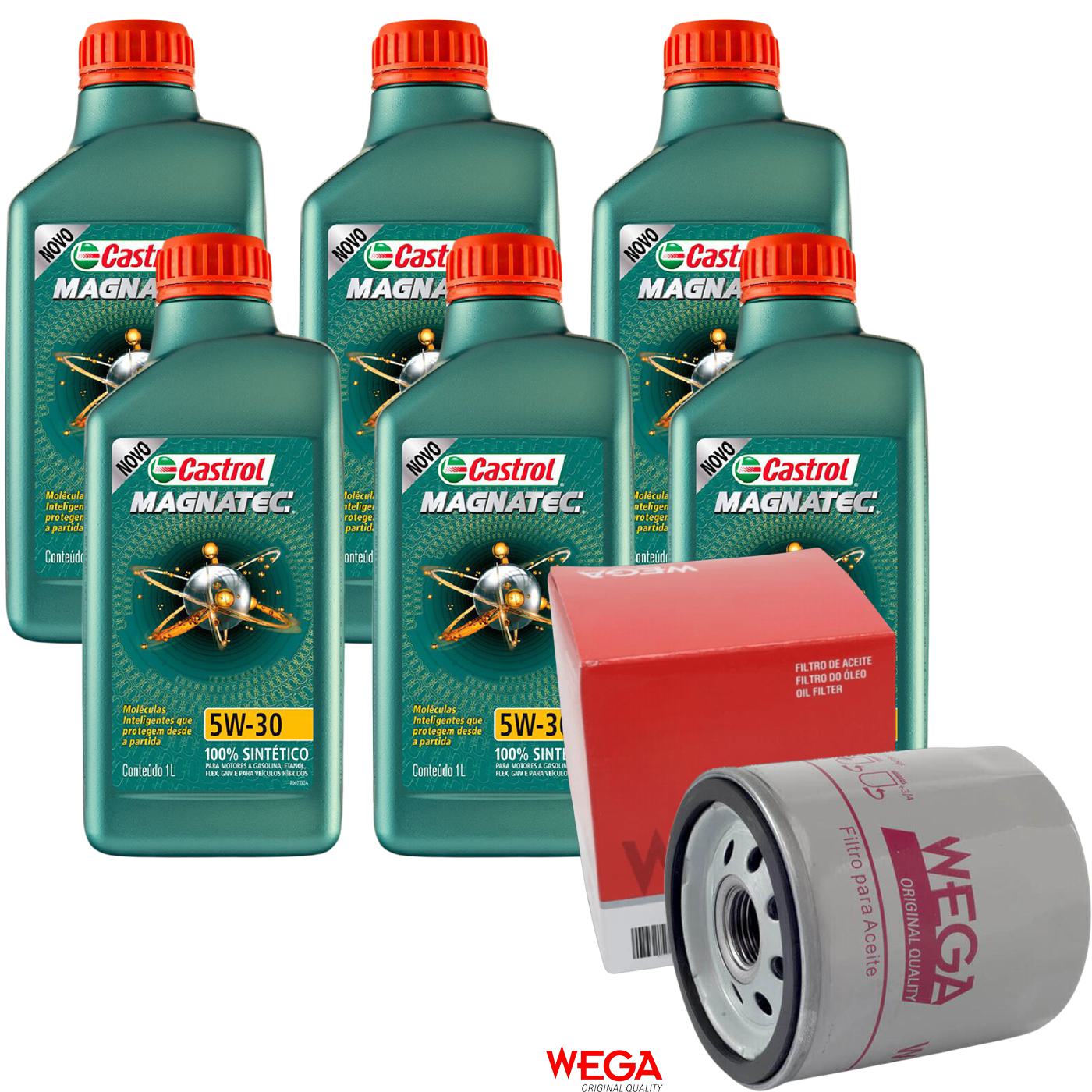 Kit Filtro e 6L Óleo Motor 5W30 Magnatec - Castrol / Wega - 3434565 / WO-153 - (1)