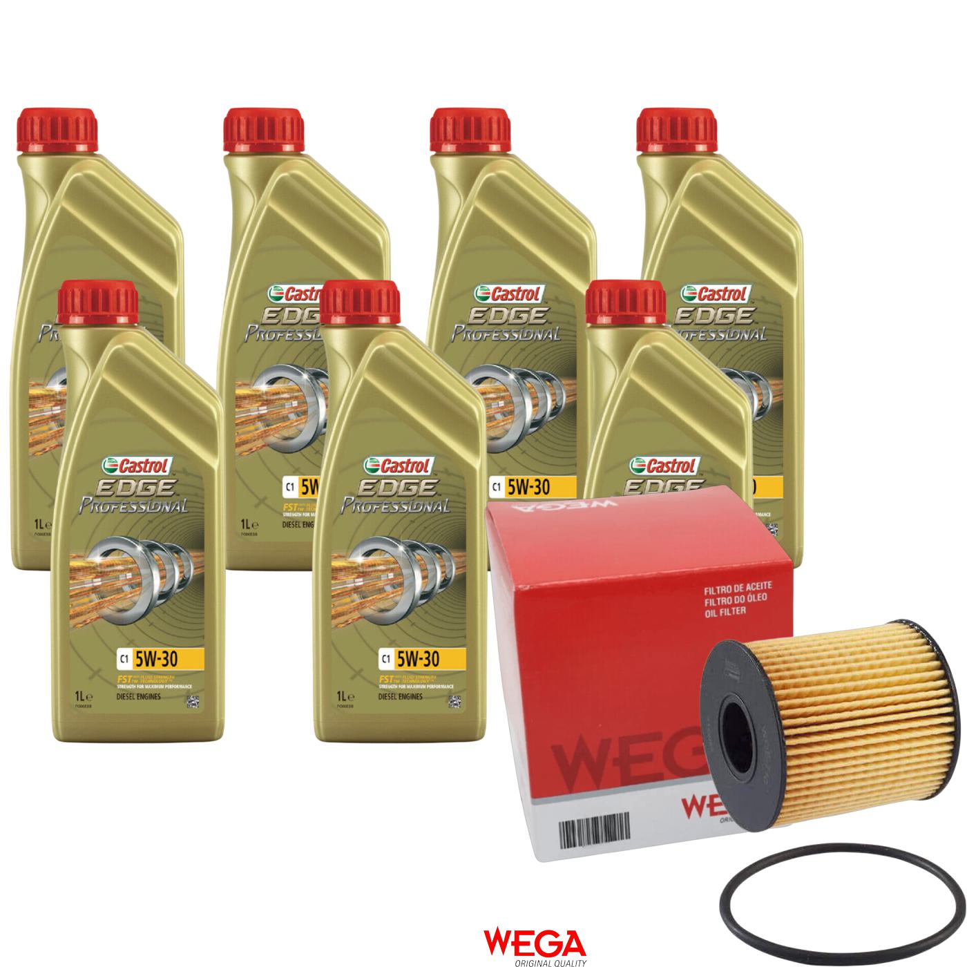 Kit Filtro e 7L Óleo Motor 5W30 Edge - Castrol / Wega - 3435580 / WOE-710 - (1)