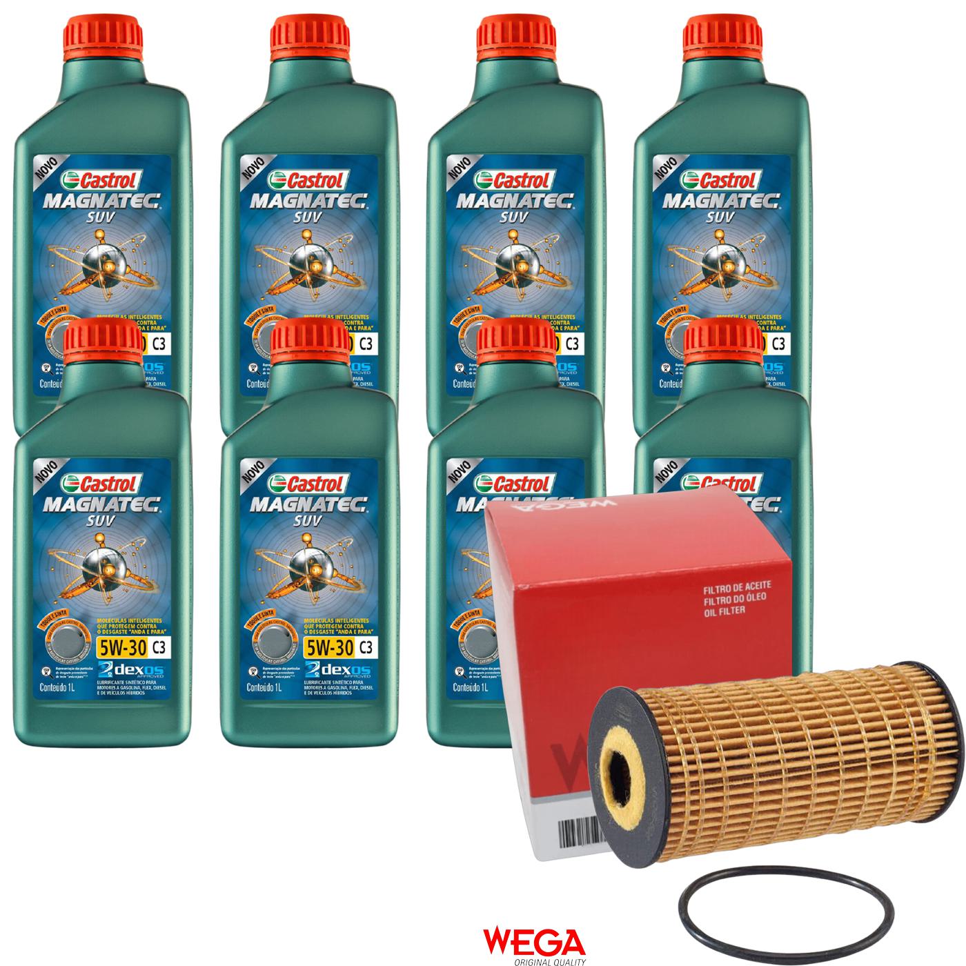 Kit Filtro e 8L Óleo Motor 5W30 Magnatec - Castrol / Wega - 3430831 / WOE-506 - (1)