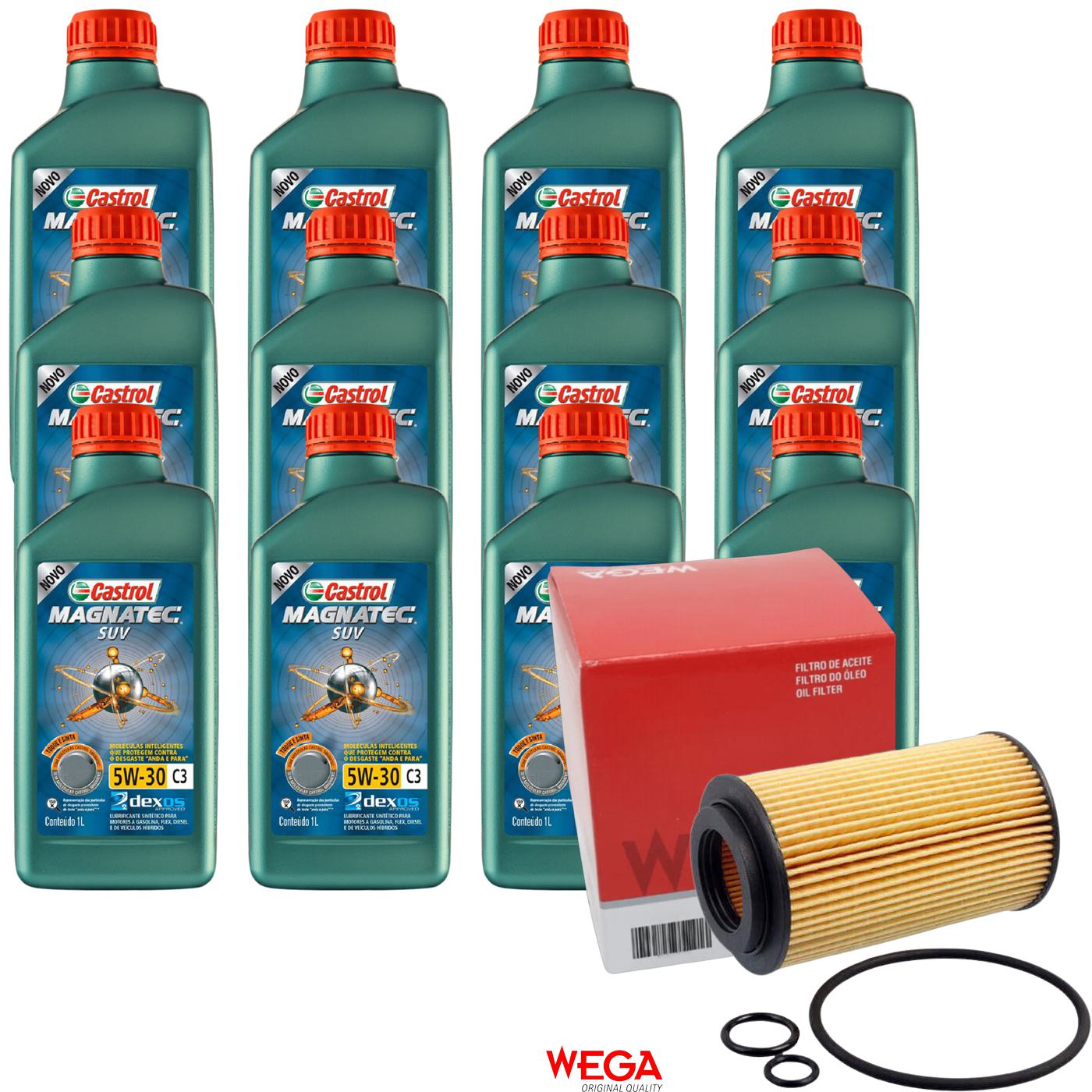 Kit Filtro e 12L Óleo Motor 5W30 Magnatec - Castrol / Wega - 3430831 / WOE-455 - (1)