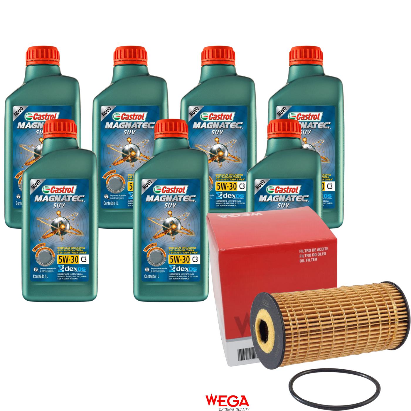Kit Filtro e 7L Óleo Motor 5W30 Magnatec - Castrol / Wega - 3430831 / WOE-506 - (1)