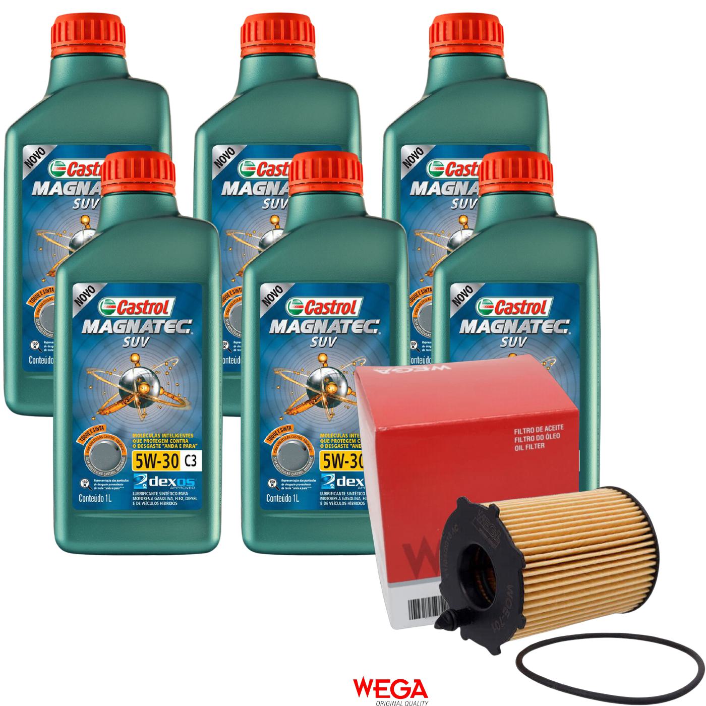 Kit Filtro e 6L Óleo Motor 5W30 Magnatec - Castrol / Wega - 3430831 / WOE-701 - (1)