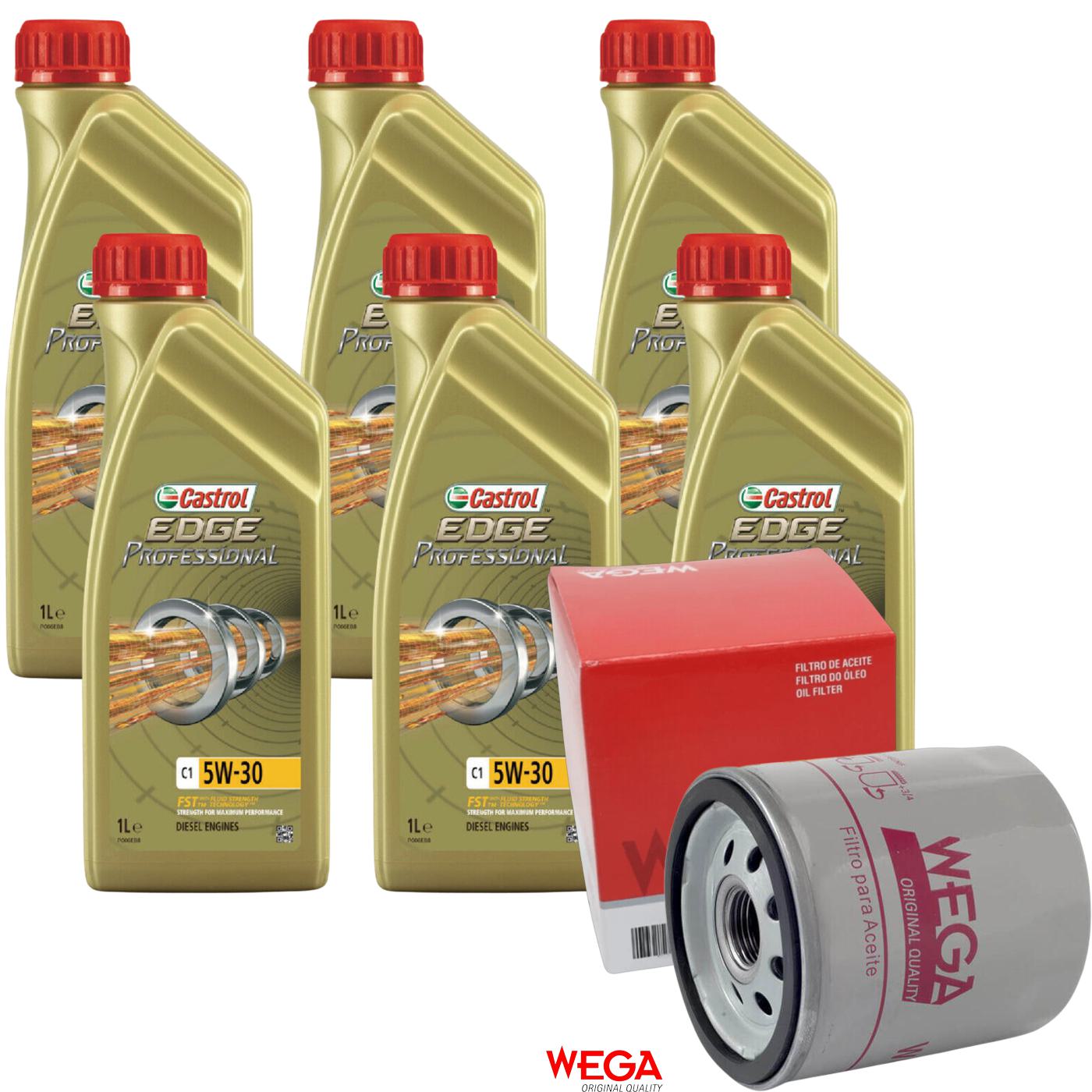 Kit Filtro e 6L Óleo Motor 5W30 Edge - Castrol / Wega - 3435580 / WO-153 - (1)