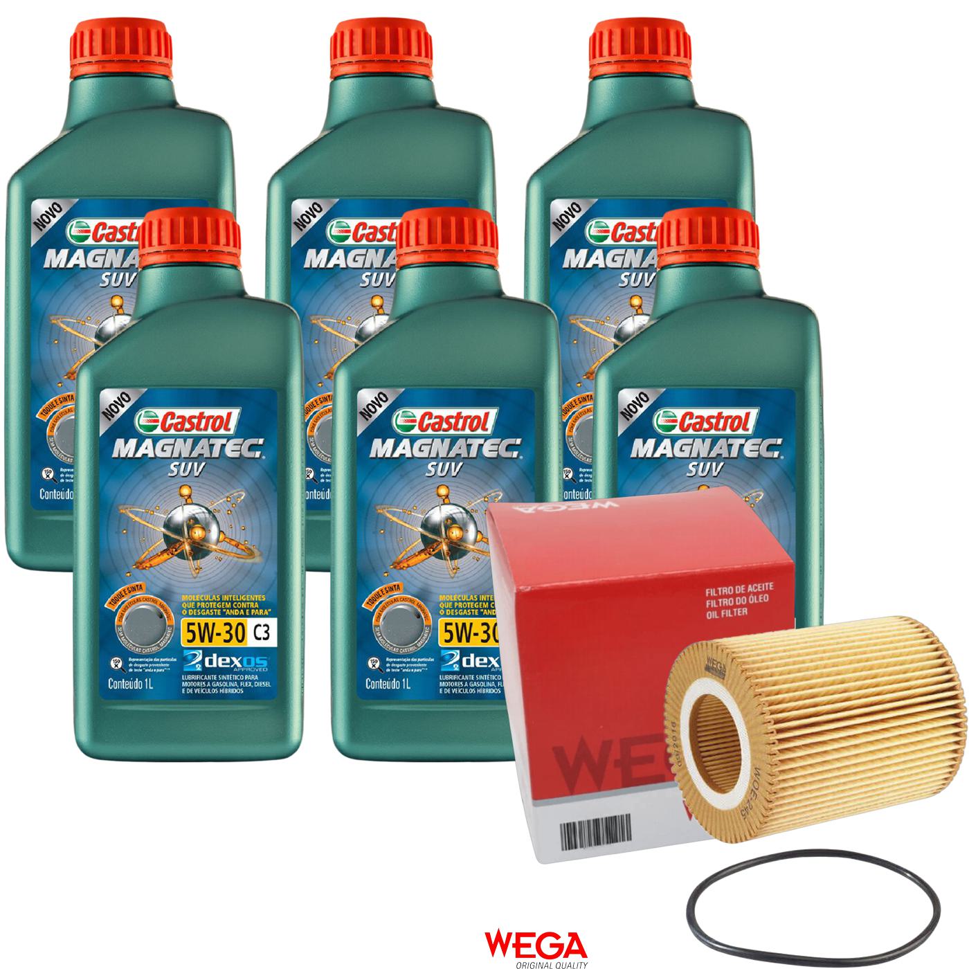 Kit Filtro e 6L Óleo Motor 5W30 Magnatec - Castrol / Wega - 3430831 / WOE-245 - (1)