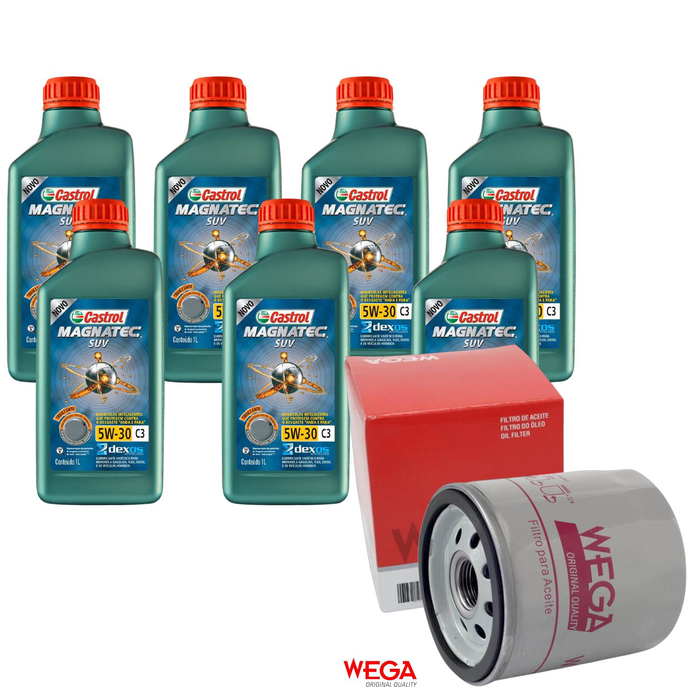 Kit Filtro e 7L Óleo Motor 5W30 Magnatec - Castrol / Wega - 3430831 / WO-153 - (1)