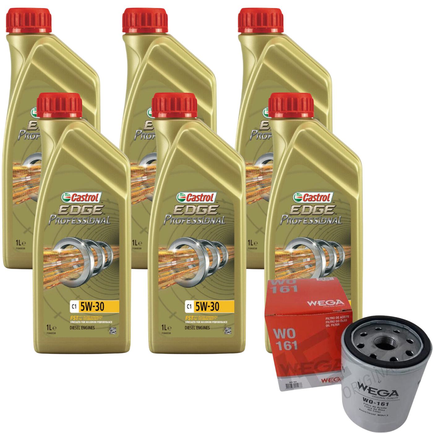 Kit Filtro e 6L Óleo Motor 5W30 Edge - Castrol / Wega - 3435580 / WO-161 - (1)