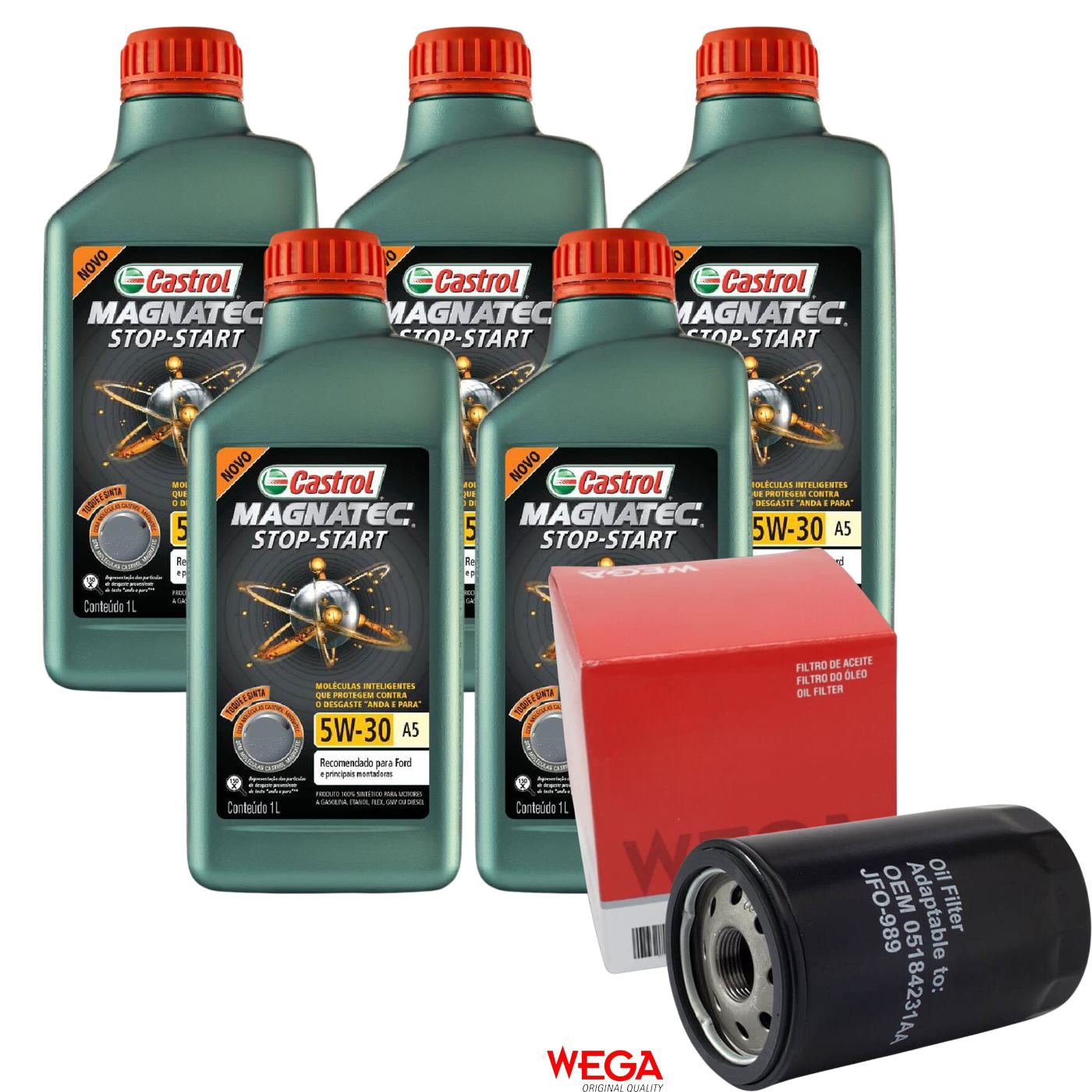 Kit Filtro e 5L Óleo Motor 5W30 Magnatec - Castrol / Wega - 3410930 / JFO-0989 - (1)