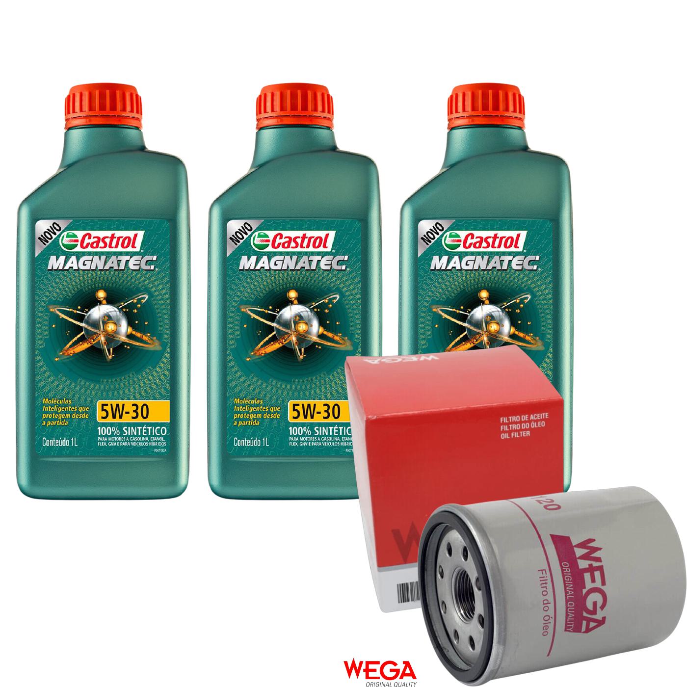 Kit Filtro e 3L Óleo Motor 5W30 Magnatec - Castrol / Wega - 3434565 / WO-120 - (1)