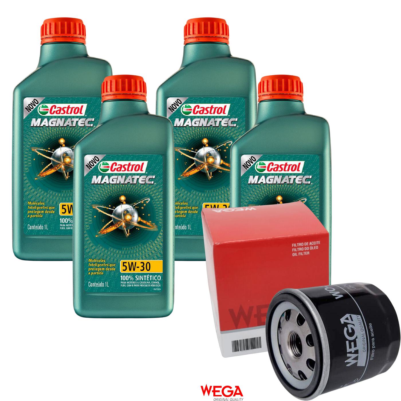 Kit Filtro e 4L Óleo Motor 5W30 Magnatec - Castrol / Wega - 3434565 / WO-156 - (1)