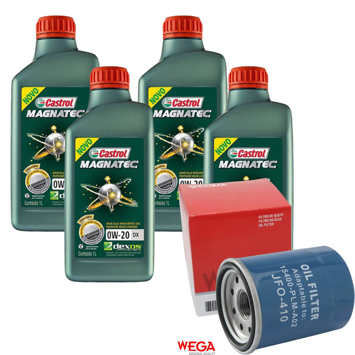 Kit Filtro e 4L Óleo Motor 0W20 Magnatec - Castrol / Wega - 3436147 / JFO-0410 - (1)