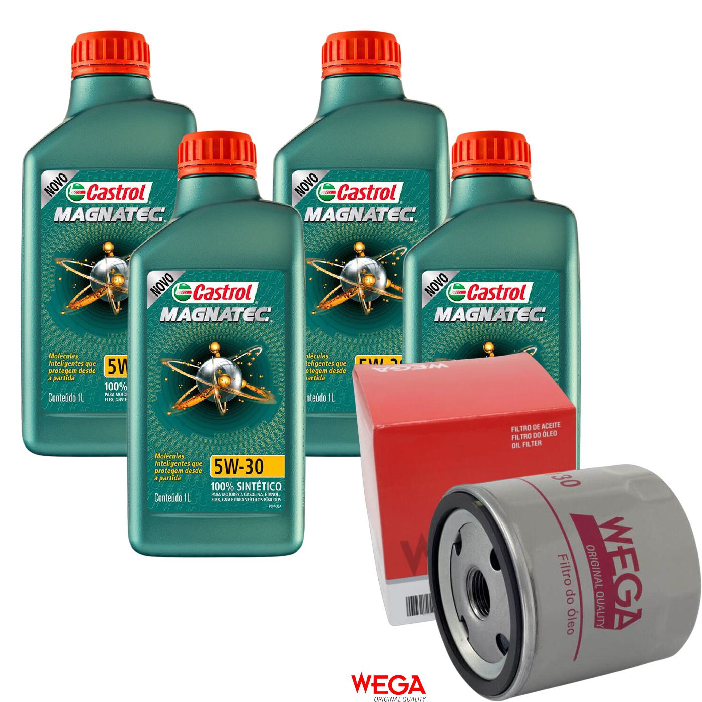 Kit Filtro e 4L Óleo Motor 5W30 Magnatec - Castrol / Wega - 3434565 / WO-130 - (1)