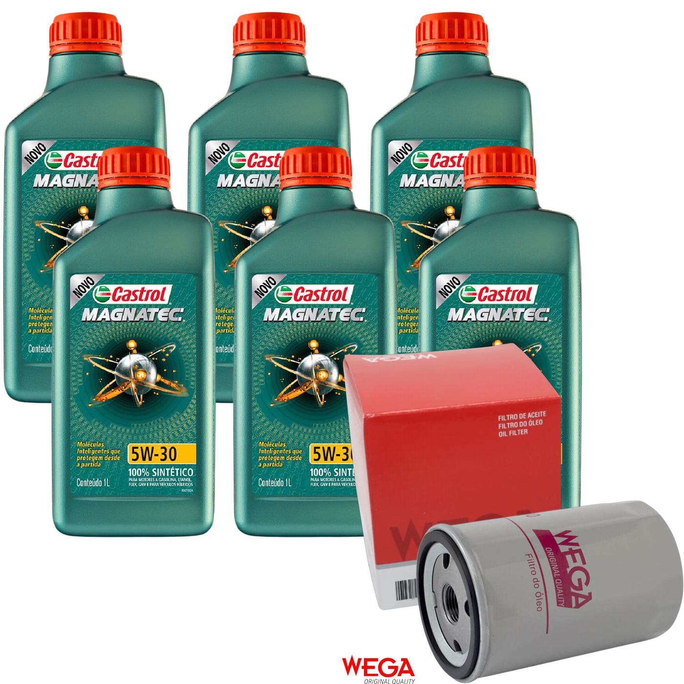 Kit Filtro e 6L Óleo Motor 5W30 Magnatec - Castrol / Wega - 3434565 / WO-180 - (1)