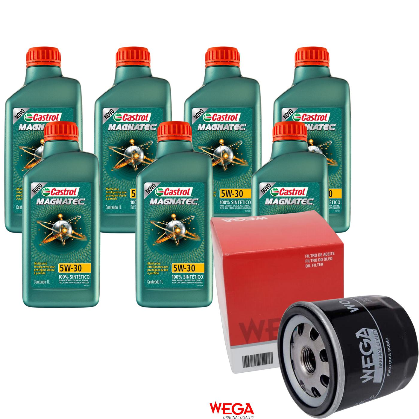 Kit Filtro e 7L Óleo Motor 5W30 Magnatec - Castrol / Wega - 3434565 / WO-156 - (1)