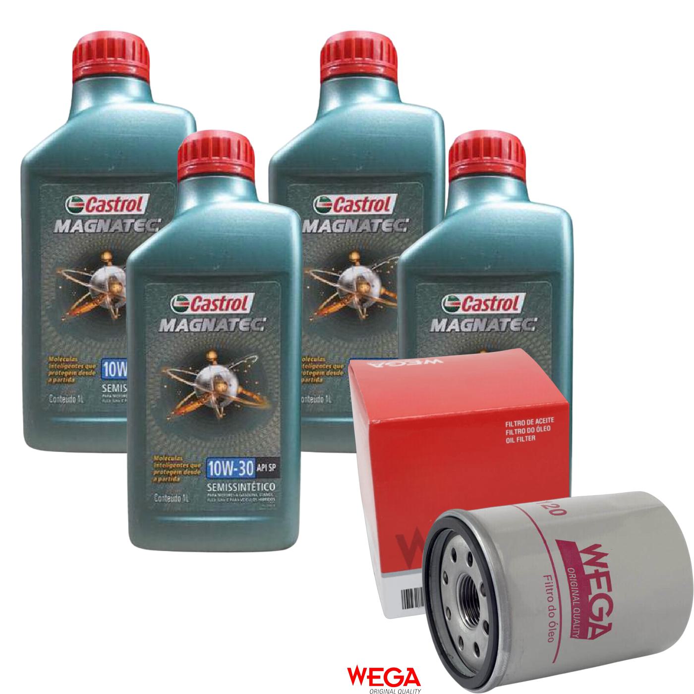 Kit Filtro e 4L Óleo Motor 10W30 Magnatec - Castrol / Wega - 3436554 / WO-120 - (1)