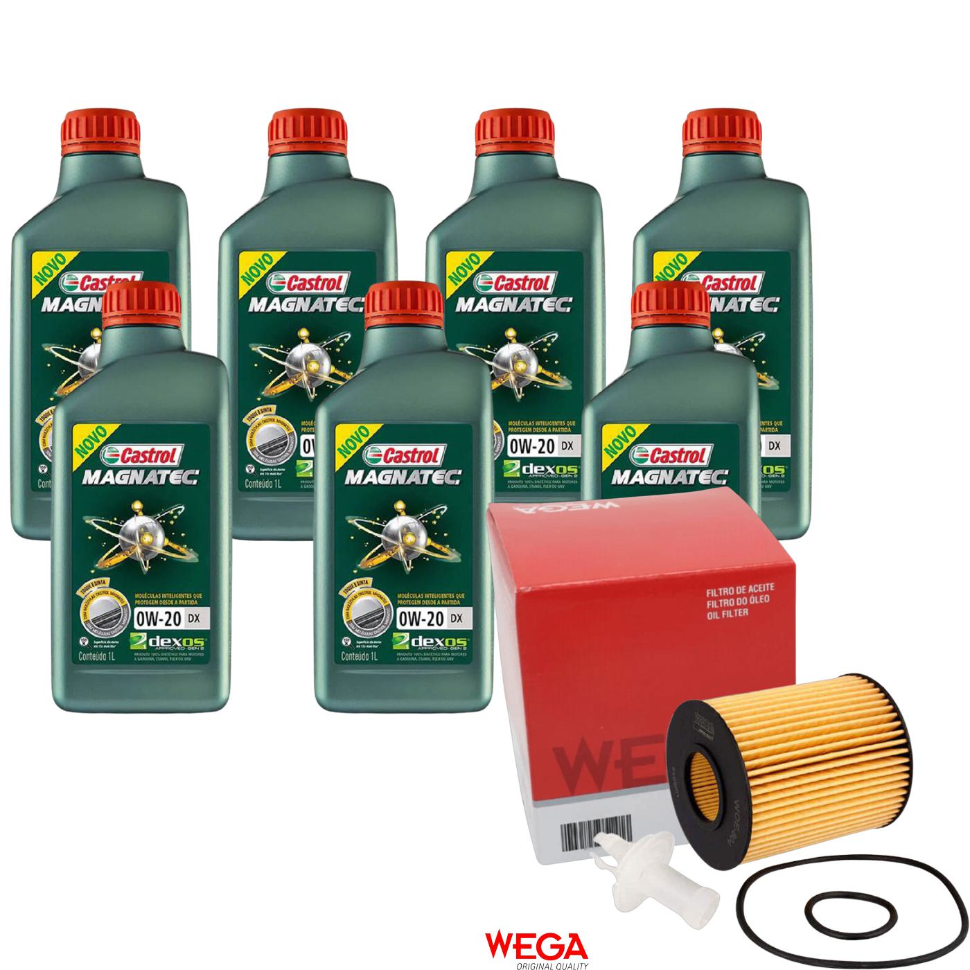 Kit Filtro e 7L Óleo Motor 0W20 Magnatec - Castrol / Wega - 3436147 / WOE-804 - (1)