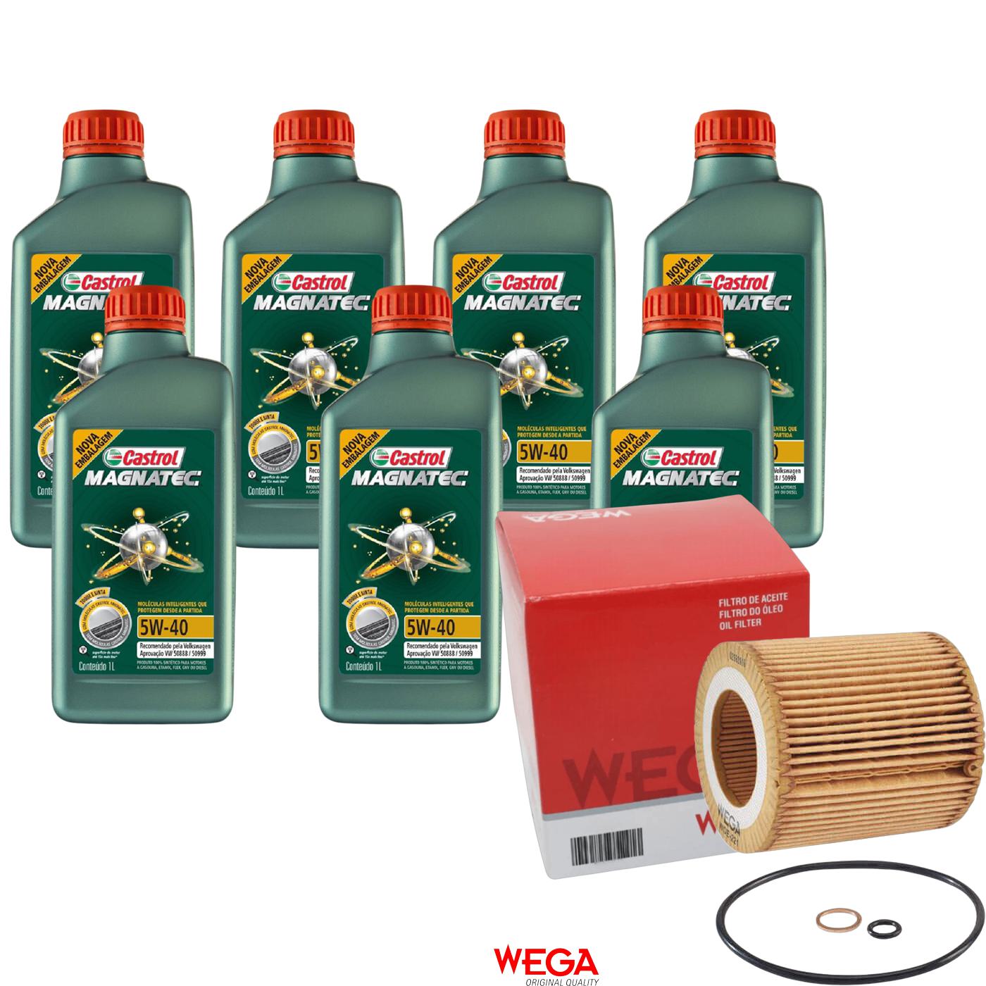 Kit Filtro e 7L Óleo Motor 5W40 Magnatec - Castrol / Wega - 3438139 / WOE-221 - (1)