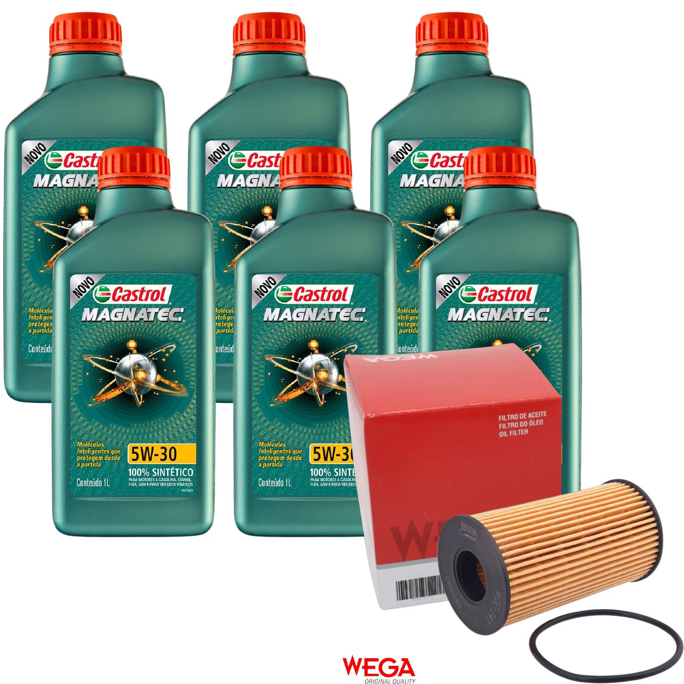 Kit Filtro e 6L Óleo Motor 5W30 Magnatec - Castrol / Wega - 3434565 / WOE-247 - (1)