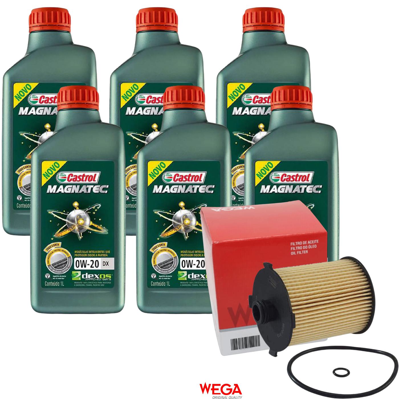 Kit Filtro e 6L Óleo Motor 0W20 Magnatec - Castrol / Wega - 3436147 / WOE-813 - (1)