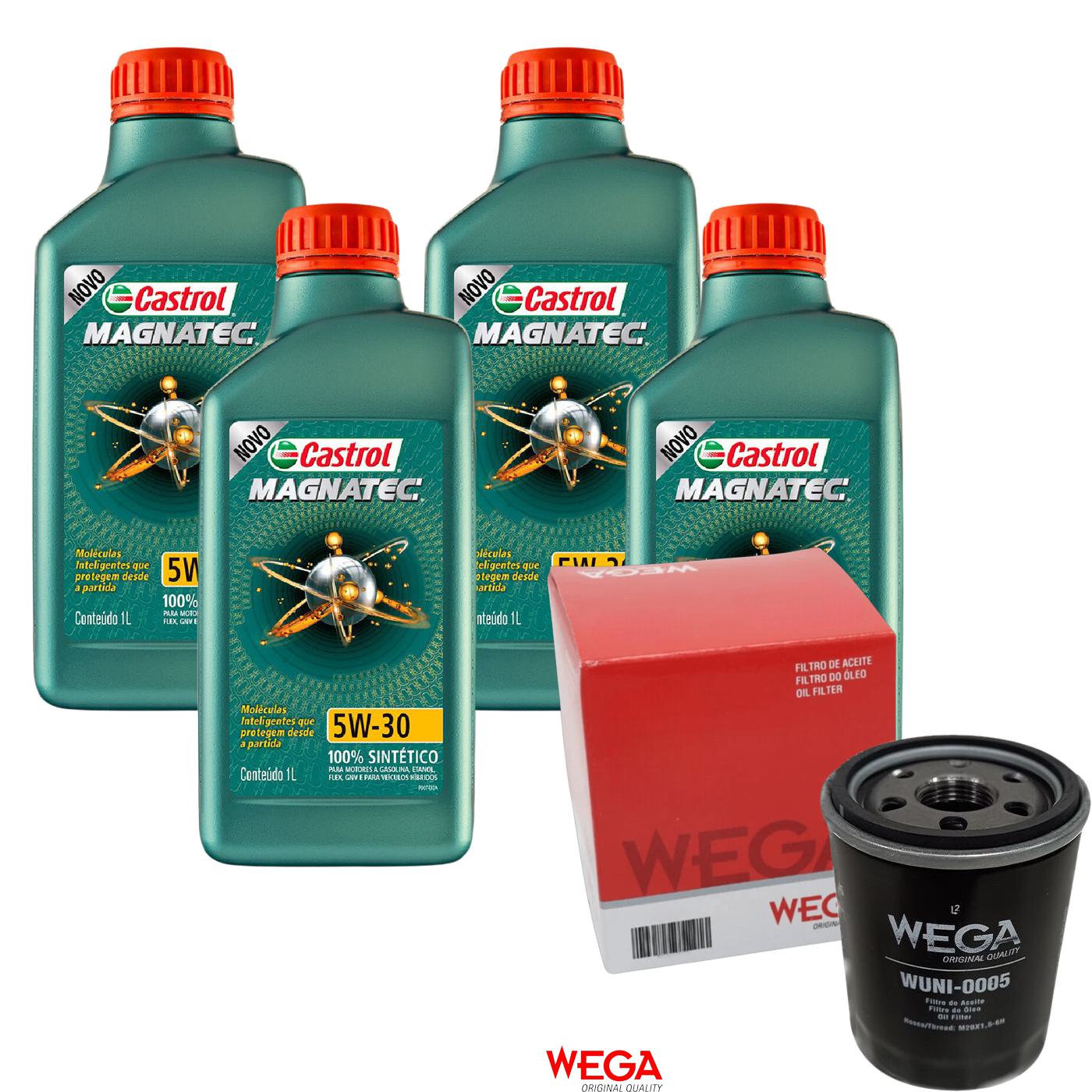 Kit Filtro e 4L Óleo Motor 5W30 Magnatec - Castrol / Wega - 3434565 / WUNI-0005 - (1)