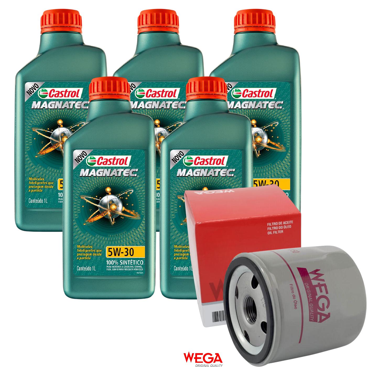 Kit Filtro e 5L Óleo Motor 5W30 Magnatec - Castrol / Wega - 3434565 / WO-150 - (1)