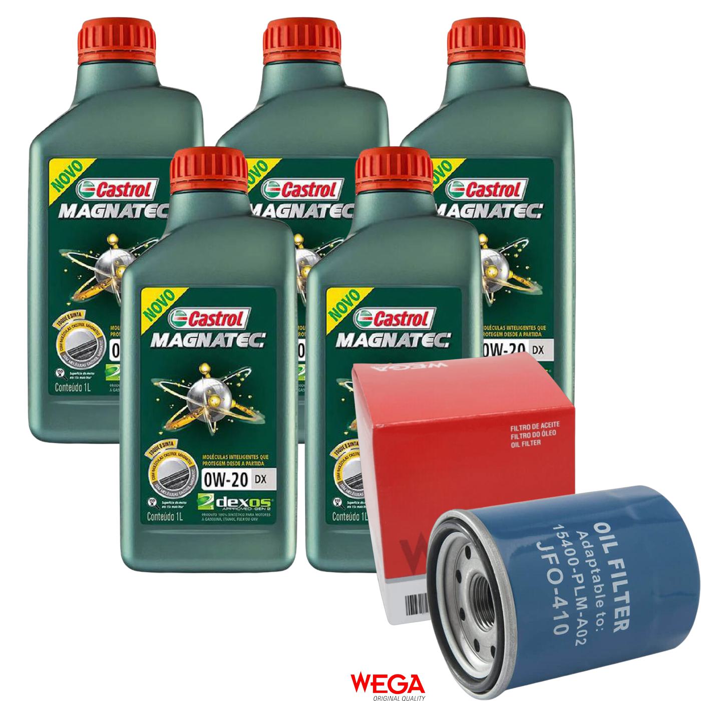 Kit Filtro e 5L Óleo Motor 0W20 Magnatec - Castrol / Wega - 3436147 / JFO-0410 - (1)