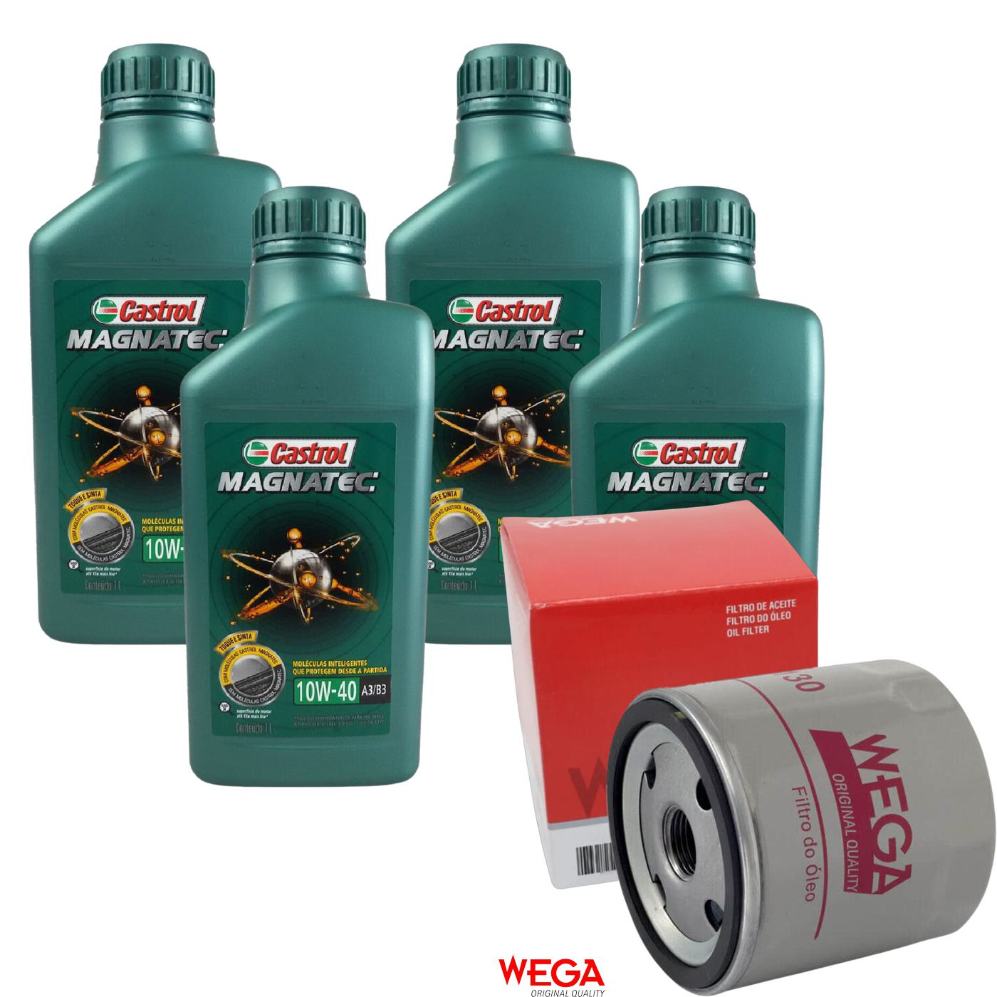 Kit Filtro e 4L Óleo Motor 10W40 Magnatec - Castrol / Wega - 3438392 / WO-130 - (1)